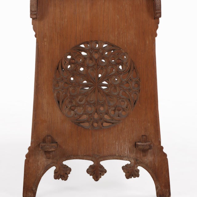 French Brutalist Style Carved Oak Table, C 1930 For Sale - Image 4 of 7
