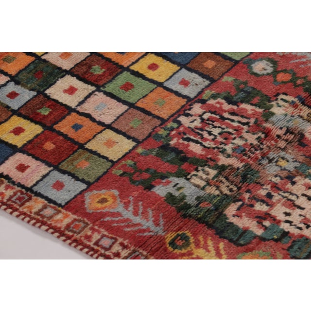 Textile Vintage Gabbeh Floral Urn & Mosaic Extra-Long Runner by Rug & Kilim, Afghanistan, 1950-1959 For Sale - Image 7 of 10