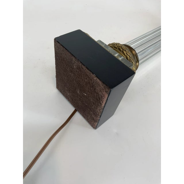 Transparent Vintage Crystal Empire Style Column Lamp For Sale - Image 8 of 13