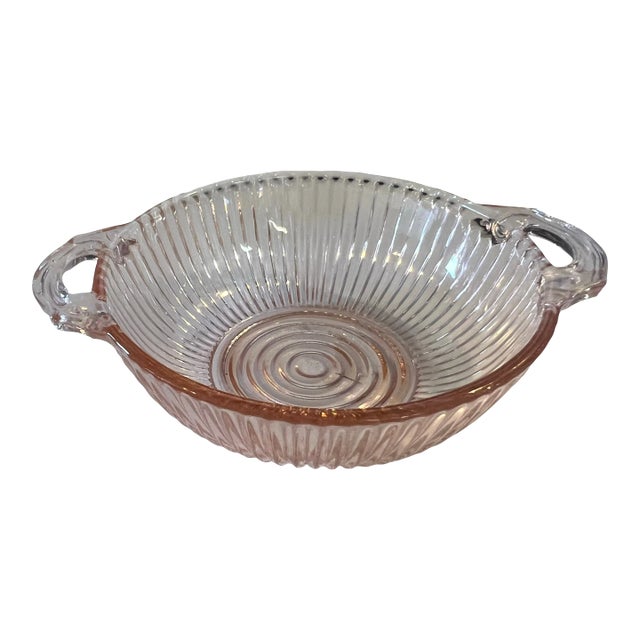1930s Pink Anchor Hocking Queen Mary Small Bowl For Sale