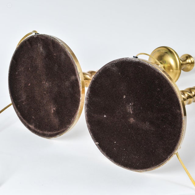 1970s Fredrick Cooper Barley Twist Brass Lamps: A Pair For Sale - Image 13 of 17