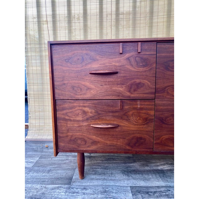 Sienna Vintage Wooden File Cabinet Jens Risom Style. For Sale - Image 8 of 12