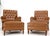 Pair of Chesterfield Style Leather Chairs W/ Ottomans Brown to Tan For Sale - Image 9 of 15