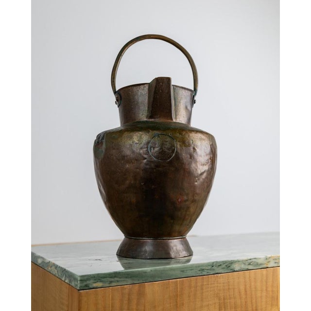 Metal, Copper and Brass Jug with Handle, Italy, 19th Century For Sale - Image 9 of 12