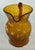1950s Vintage Mid Century Morgancetown Crinkled Amber Glass Pitcher and Ice Bucket Set For Sale - Image 5 of 9