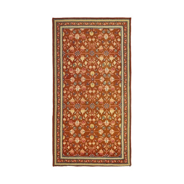 4'x6' Ariana Handwoven Bessarabian Wool Kilim | Brown Floral Flatweave For Sale - Image 11 of 11