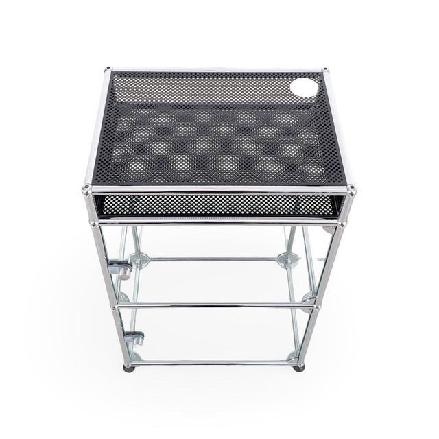 Metal Hifi Metal Record Cabinet in Glass by Fritz Haller for USM Haller For Sale - Image 7 of 9