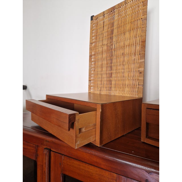 Bedside Tables with Vienna Straw Panels attributed to Hans J. Wegner for Getama, 1950s, Set of 2 For Sale - Image 18 of 18