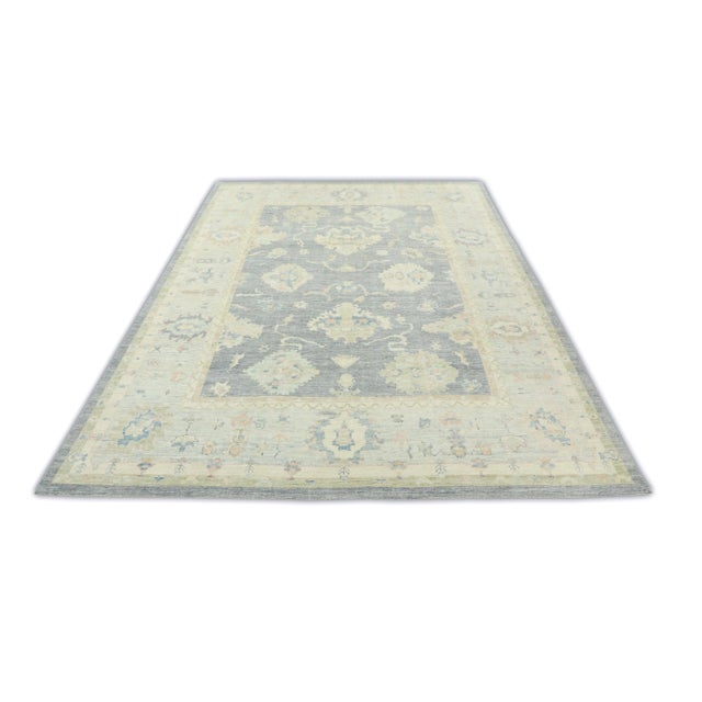 Gray Multicolor Handwoven Turkish Oushak Rug 11'5" X 15' For Sale In Houston - Image 6 of 7