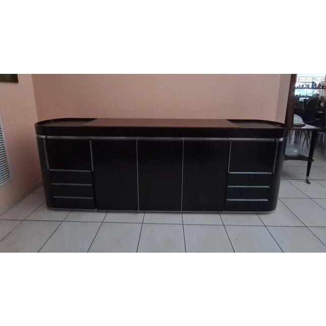 Round Sideboard in Wood and Steel, 1980s For Sale - Image 15 of 16