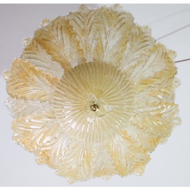 Italian 1970s Abu Dhabi, Murano Glass Gold Flush Mount For Sale - Image 3 of 11