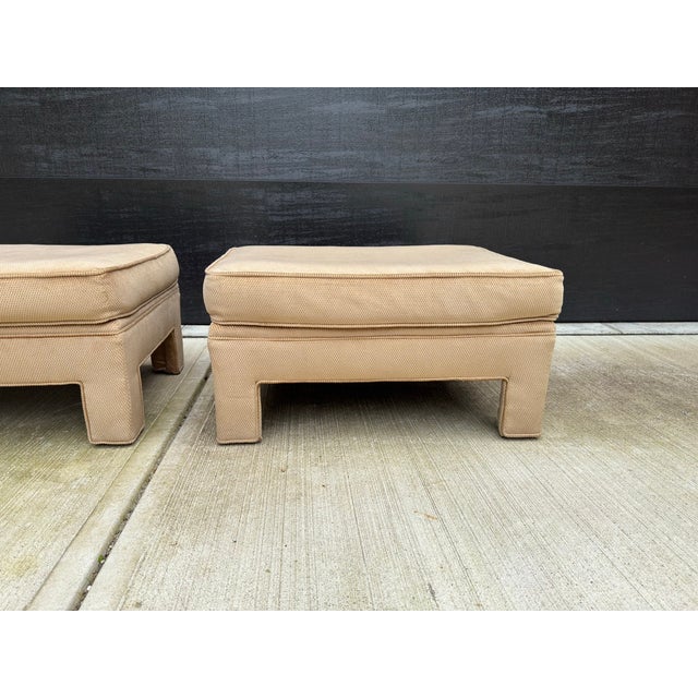 Timeless and elegant, these beautiful chenille covered ottomans are so versatile and could b used as stools, or as a...