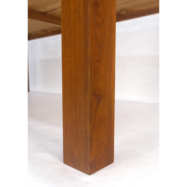 Durland Massive Solid TEAK 41x87 Dining Conference Table Parsons Style MINT For Sale - Image 4 of 11