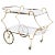 1950 Italian Brass and Glass Bar Cart Trolley Server For Sale