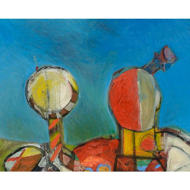 Colorful Samurai, Large-Scale Modern Figural Geometric Abstract by Susan Baker For Sale - Image 4 of 9