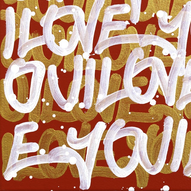 Hidden Secrets - Original Text-Based Graffiti Abstract Acrylic and Spray Paint Painting by Amber Goldhammer For Sale - Image 4 of 9