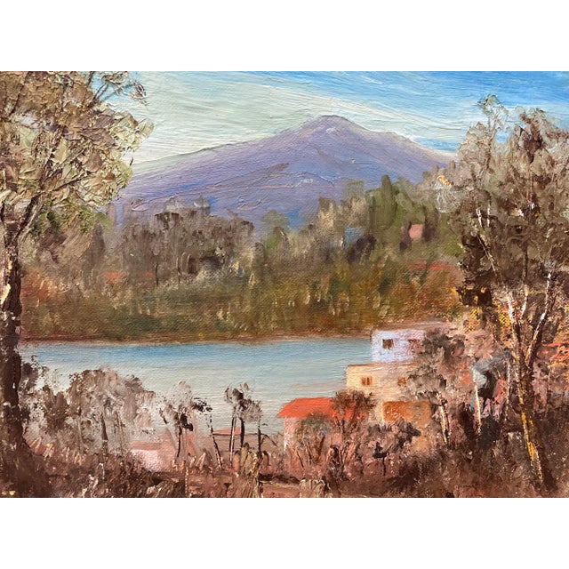 1950s Maria Kincaid "Mountain Village" Original Oil Painting C.1950 For Sale - Image 5 of 7