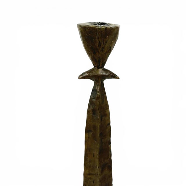 Metal Tom Corbin Bronze Candlesticks- A Set of 2 For Sale - Image 7 of 9