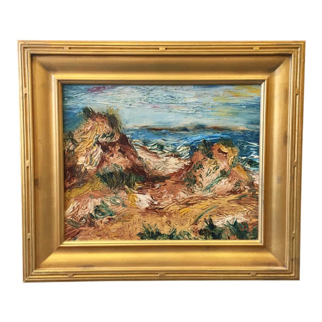 1963 Original Signed "Fire Island" Impasto Painting For Sale