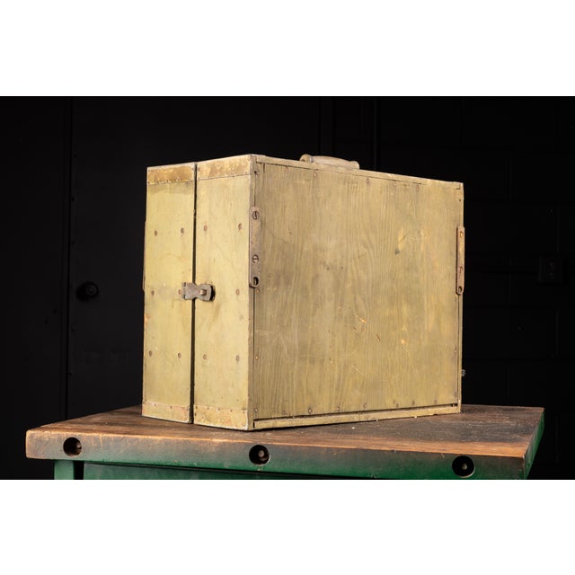 1940s Vintage Homemade Tin Sign Constructed Chest Of Drawers For Sale - Image 5 of 5