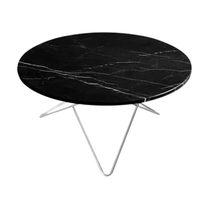 Black Marquina Marble and Steel O Table by OxDenmarq