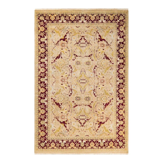 Yellow Mogul, One-of-a-Kind Hand-Knotted Area Rug in Yellow, 6' 1" x 9' 3" For Sale - Image 8 of 8