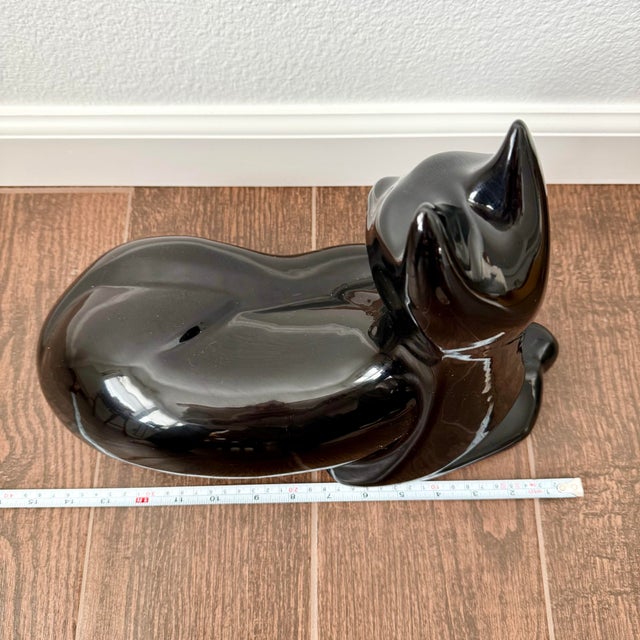 Black Vintage Modern Haeger Ceramic Black Cat Art Sculpture Mid Century MCM For Sale - Image 8 of 9