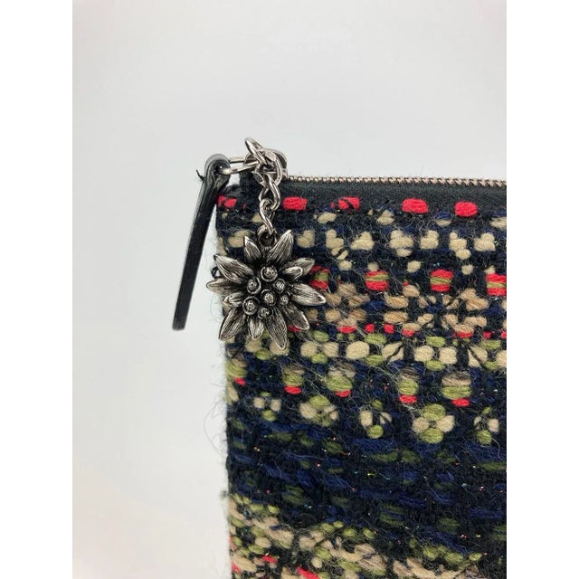 Contemporary Chanel Tweed and Wool Zipped Pouch For Sale - Image 3 of 11