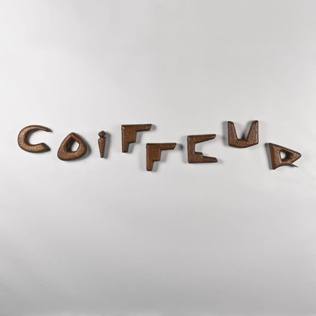 Wood French Hairdresser Sign in Carved Wood, 1960 For Sale - Image 7 of 7