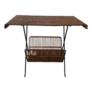 Wicker Coffee Table with Magazine Rack For Sale