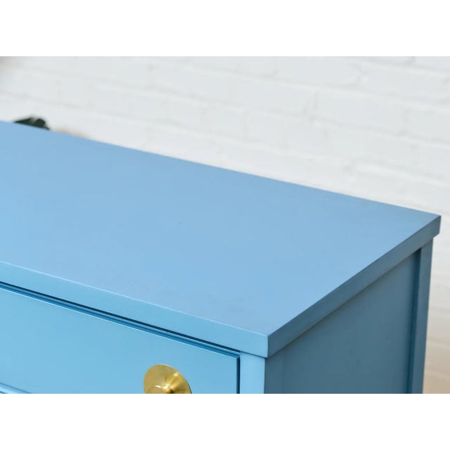 Mid 20th Century 1950’s French Blue Kent Coffey Highboy Dresser For Sale - Image 5 of 12