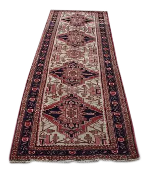 Vintage Handmade Persian Karajah Runner - 3′5″ × 11′