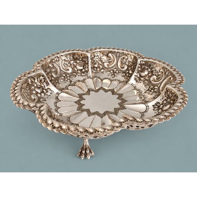 Antique Edward & John Barnard Victorian Silver Plate Rococo Footed Bowl, Circa 1860 For Sale - Image 9 of 9