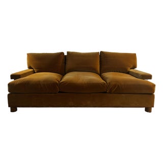 Roman Thomas (Palmer) Sofa / Rose Uniacke Java Cotton Velvet Gently Used Down Sofa For Sale