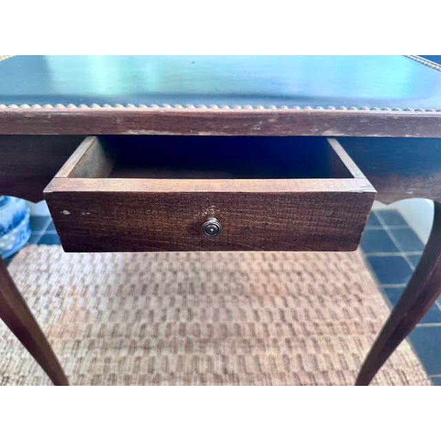 1930s Louis XV Style Game Table With Leather Nail Head Top For Sale - Image 9 of 17