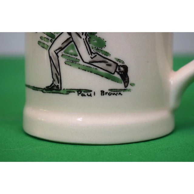 Traditional Mid 20th Century Paul Brown X Brooks Brothers Ceramic Mug With Tennis Player Scene For Sale - Image 3 of 5