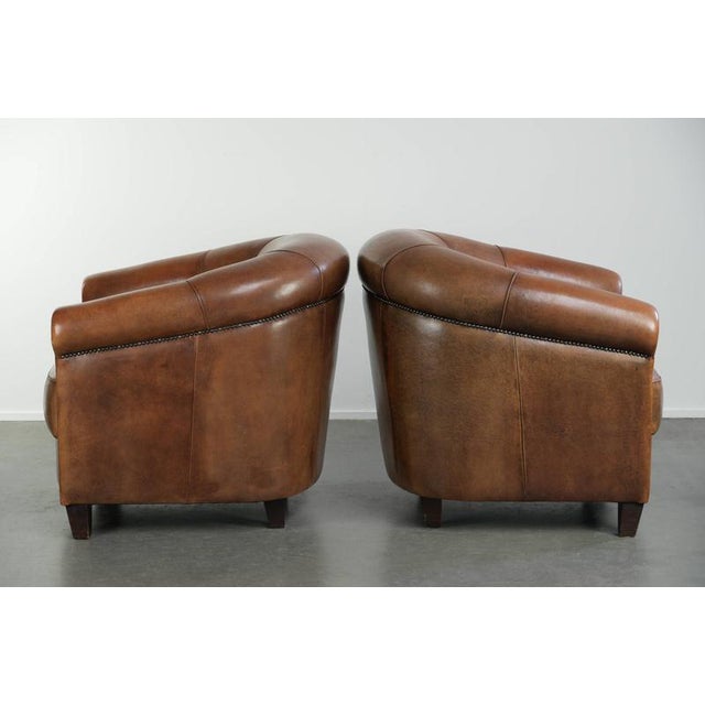 English Sheepskin Club Armchairs, Set of 2 For Sale - Image 4 of 16
