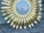 Mid 20th century Spanish Gilt Metal Semi-Flush Sunburst Light Fixture with Star Motifs For Sale - Image 9 of 12