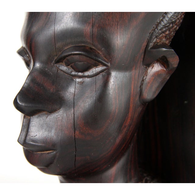 Vintage West African Hand Carved Wenge Tribal Bookends - a Pair For Sale In Providence - Image 6 of 10