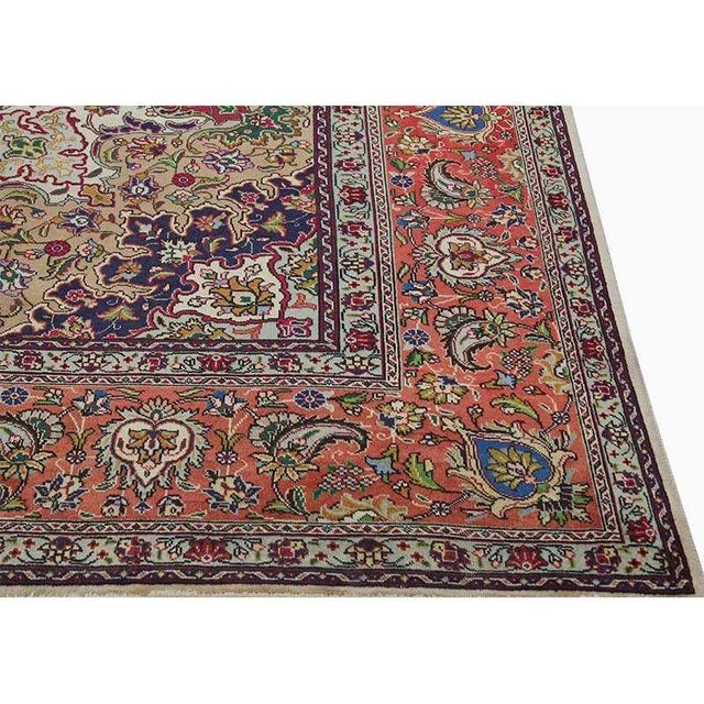 1950s Persian Tabriz Area Rug 9’8″ X 13’0″ For Sale - Image 10 of 13