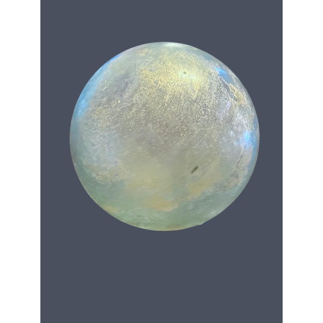 Green Antique Glass Fishing Float-6'' Sea Glass Buoy-Coastal Nautical Decor-Japanese For Sale - Image 8 of 8