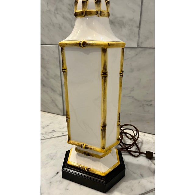 Frederick Cooper Mid 20th Century Palm Beach Bamboo Ceramic Frederick Cooper Lamp For Sale - Image 4 of 14