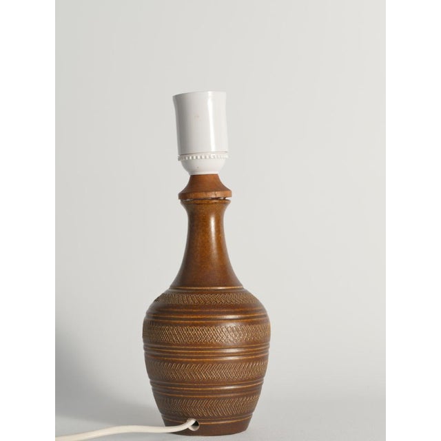 1960s Brown Stoneware Model Number 59617 Table Lamp from Scheurich, West Germany, 1960s For Sale - Image 5 of 16