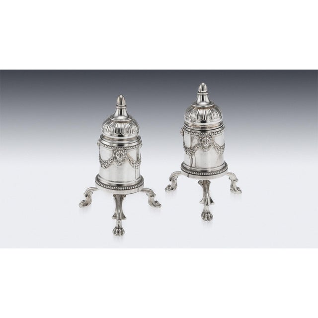 Antique French Silver Salt and Pepper Mills from Odiot, Paris, 1880s, Set of 4 For Sale - Image 3 of 18