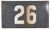 Enameled Metal Number 26 Plate For Sale