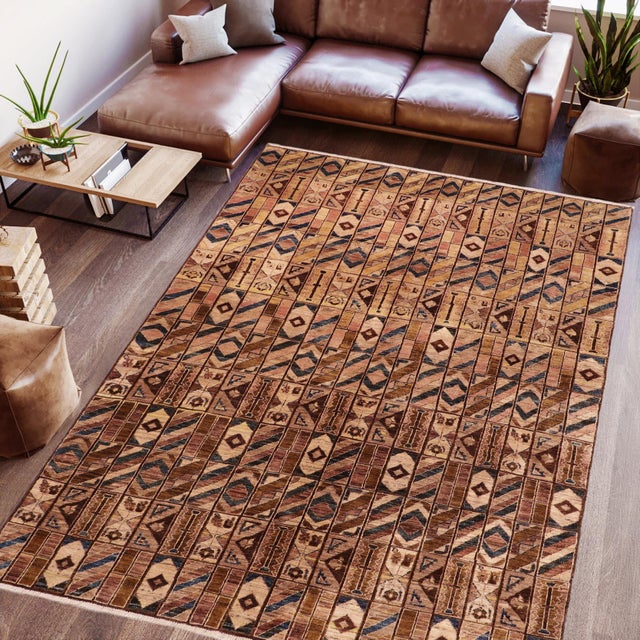 Transform your home's interior with a stunning hand-knotted Gabbeh rug. These rugs are meticulously crafted with bold...