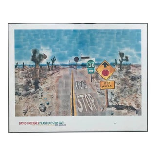David Hockney 'Pearblossom Hwy' Getty Exhibition Poster, 1997 For Sale