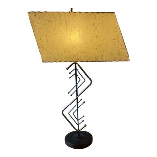 Aomic Age Night Stand Lamp 1950s, With Original Shade. For Sale