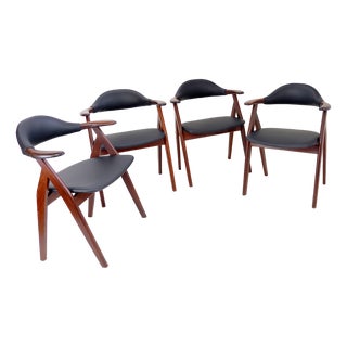 Cow Horn Chairs by Tijsseling Meubelfabriek, 1960, Set of 4 For Sale