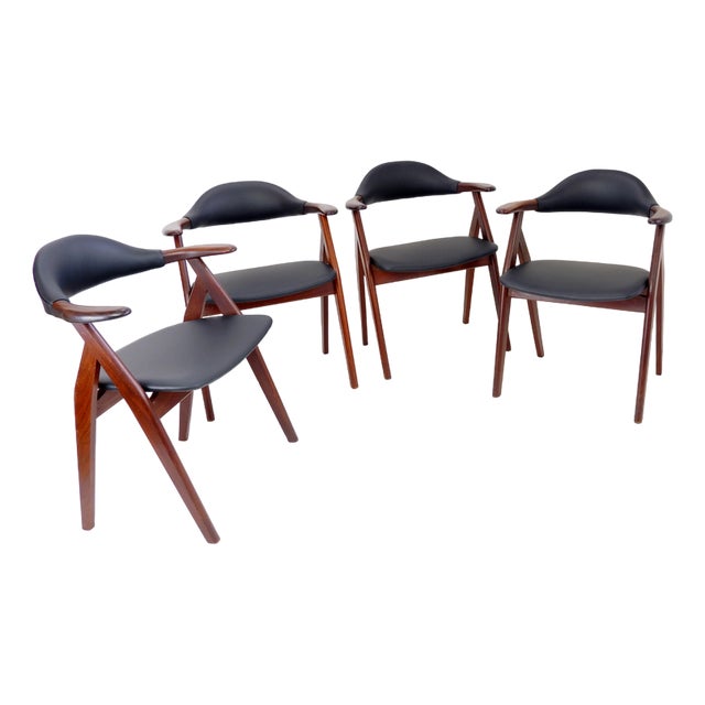 Cow Horn Chairs by Tijsseling Meubelfabriek, 1960, Set of 4 For Sale